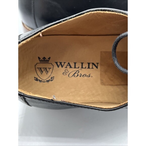 Wallin & Bros Cap Toe Black Leather Lace Up Dress Shoes Size 12M Made in Brazil - Picture 7 of 12